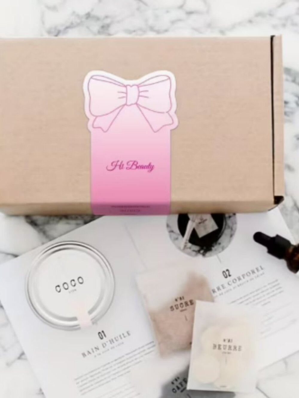 50 Pcs- Hi Beauty Pink Ombre Box Sealing Stickers